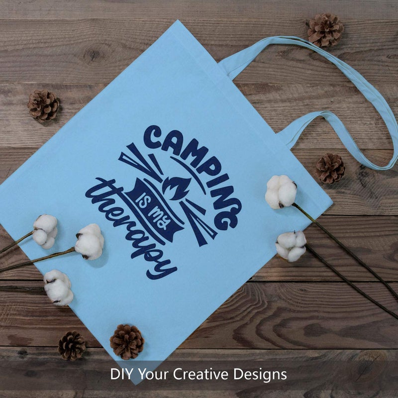 TOPDesign 24-Pack Economical 16"x15" Baby Blue Cotton Tote Bag, Lightweight Medium Reusable Grocery Shopping Cloth Bags, Suitable for DIY, Advertising, Promotion, Gift, Activity - Image 3